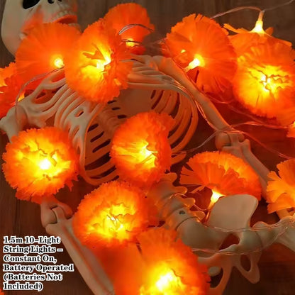 Guirnalda de luces LED estilo cempasúchil