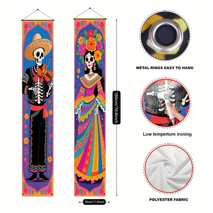 Pancartas Colgantes Calaveras de Azúcar Día de los Muertos