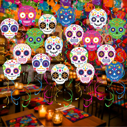 Guirnalda Espiral de Papel Día de los Muertos