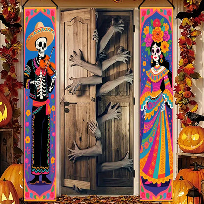 Pancartas Colgantes Calaveras de Azúcar Día de los Muertos