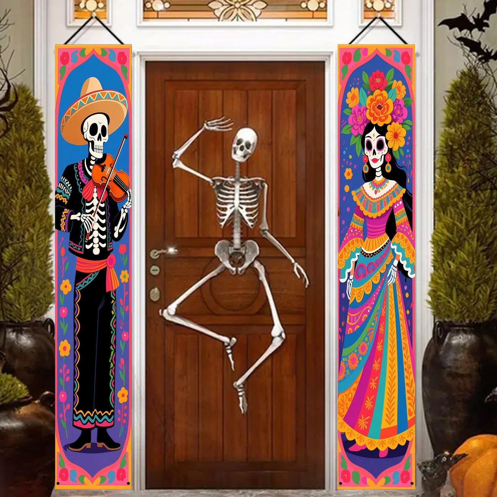 Pancartas Colgantes Calaveras de Azúcar Día de los Muertos