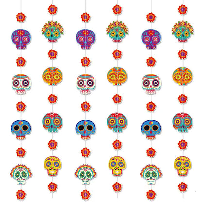 Espirales Colgantes de Calaveras - colores