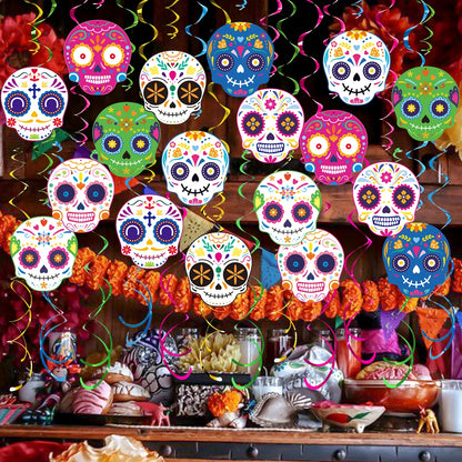 Guirnalda Espiral de Papel Día de los Muertos - detalle