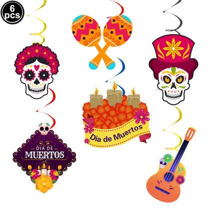 Espirales Colgantes de Calaveras - uso en fiesta
