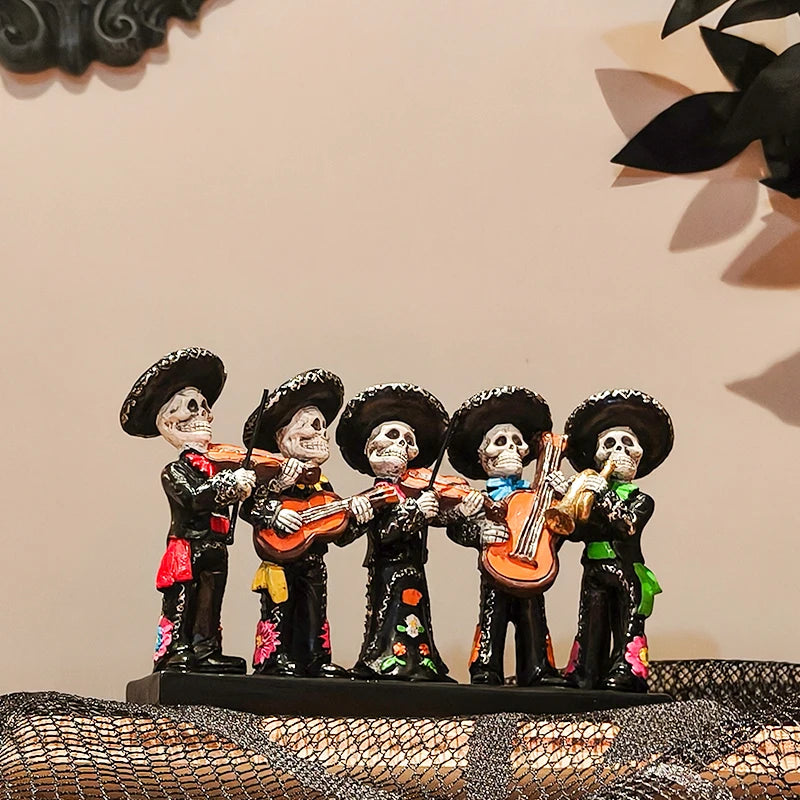 Estatua Banda de Esqueletos Día de los Muertos