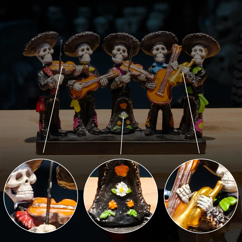 Estatua Banda de Esqueletos Día de los Muertos