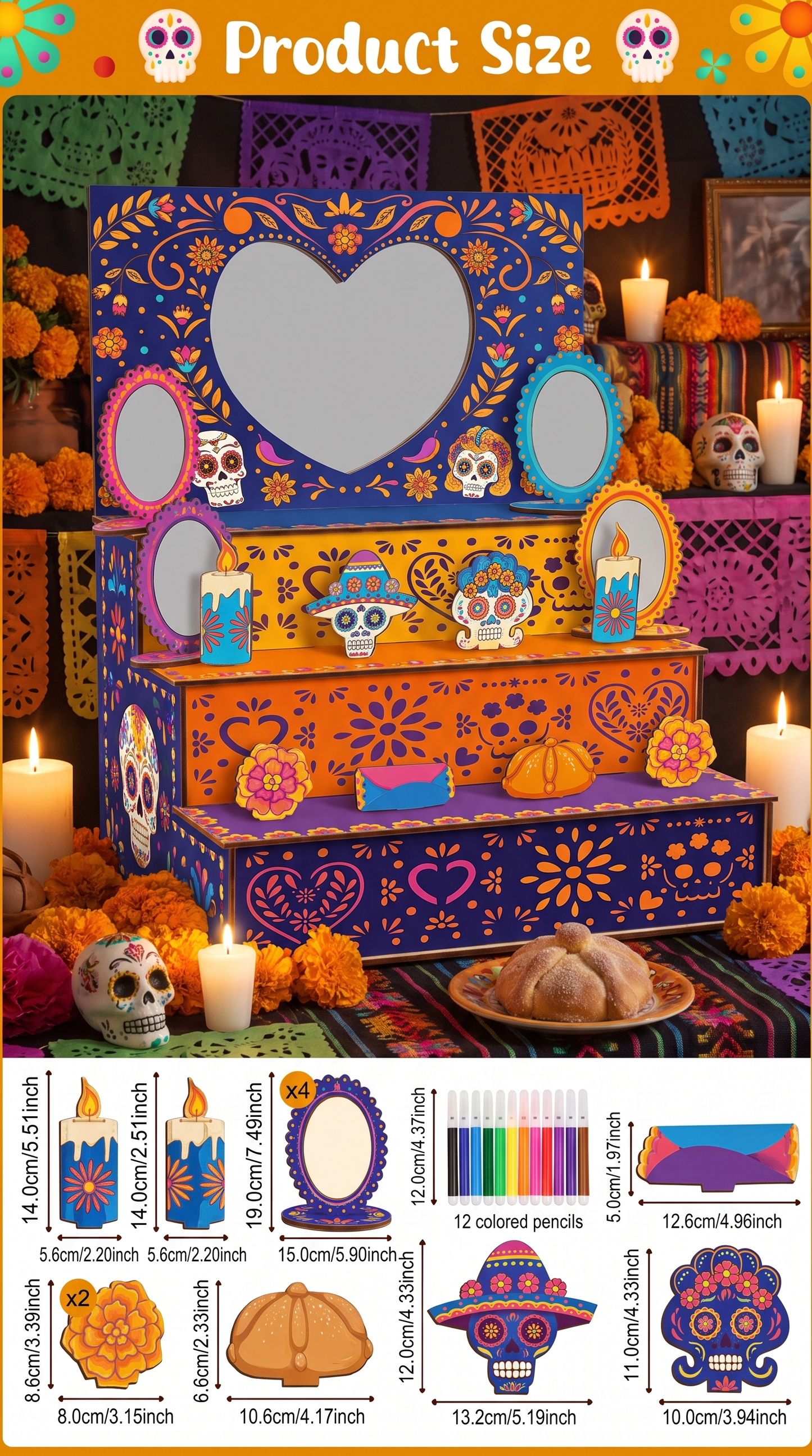 Altar de Madera Grande 1 x 1,70 m — Día de los Muertos