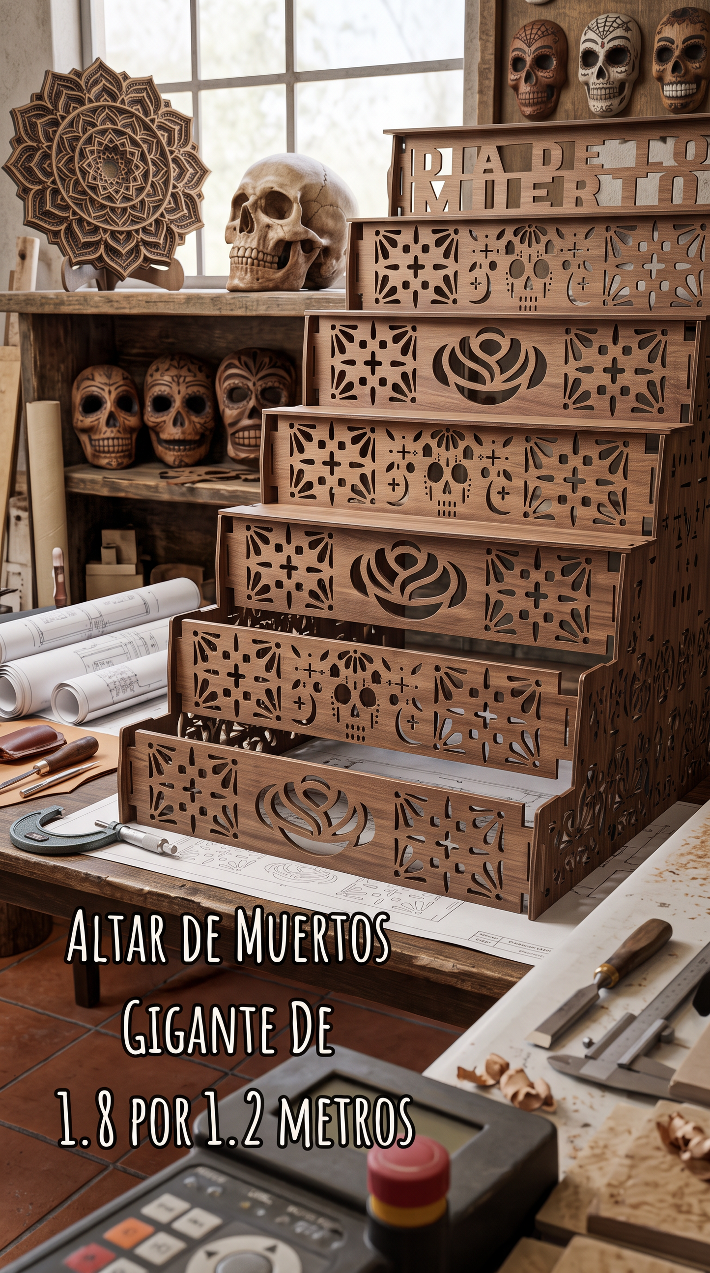 Altar GIGANTE 7 Pisos medidas 1.80x1.20 Día de los Muertos