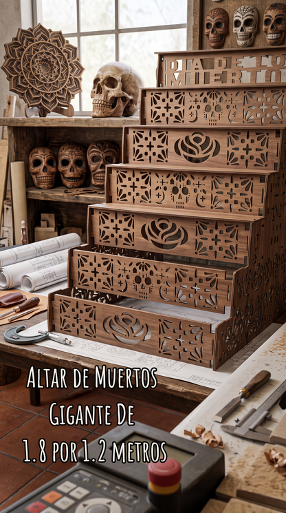 Altar GIGANTE 7 Pisos medidas 1.80x1.20 Día de los Muertos