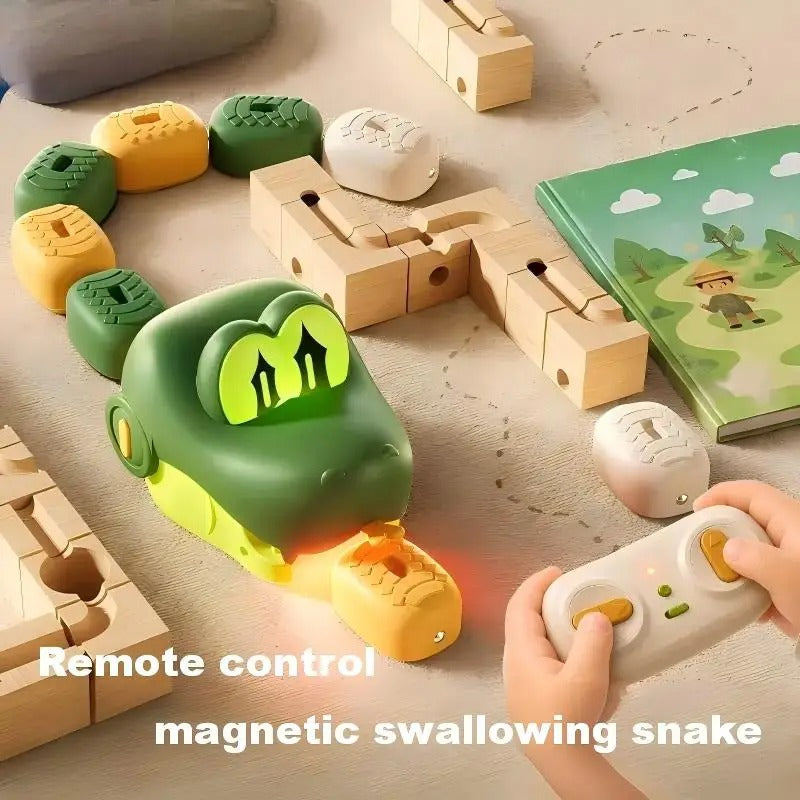 Coche Magnético RC Serpiente Greedy para 2 Jugadores, Juguete Interactivo de Batalla con Granos de Energía, Coche de Control Remoto Recargable para Niños, Regalo