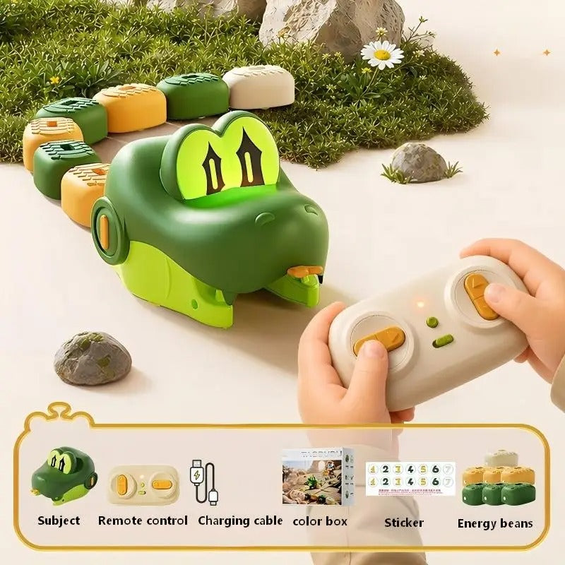 Coche Magnético RC Serpiente Greedy para 2 Jugadores, Juguete Interactivo de Batalla con Granos de Energía, Coche de Control Remoto Recargable para Niños, Regalo