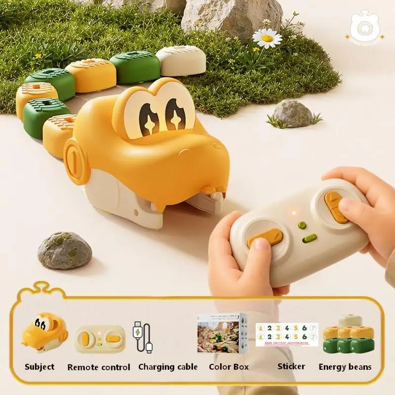 Coche Magnético RC Serpiente Greedy para 2 Jugadores, Juguete Interactivo de Batalla con Granos de Energía, Coche de Control Remoto Recargable para Niños, Regalo
