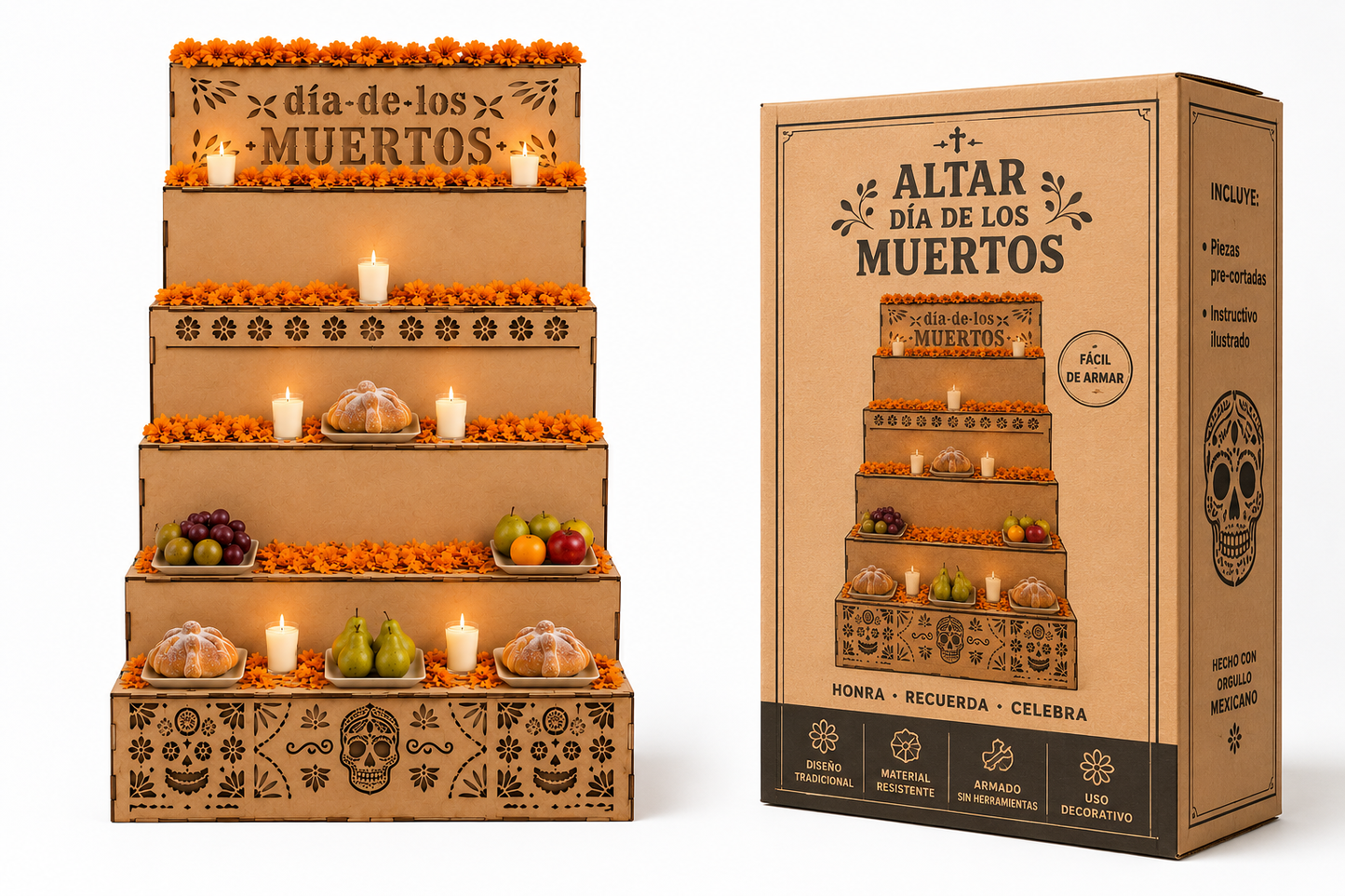 Altar de Ofrenda Rústico Día de Muertos – 100 x 170 cm